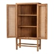 bali & pari Sibu Bohemian Natural Rattan and Teak Wood Tall Cabinet