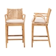 bali & pari Storsel Natural Rattan and Teak Wood 2-Piece Counter Stool Set
