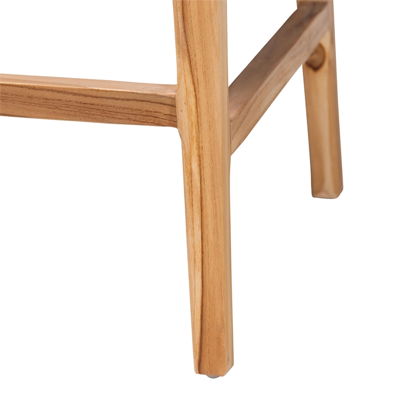 bali & pari Storsel Natural Rattan and Teak Wood 2-Piece Counter Stool Set