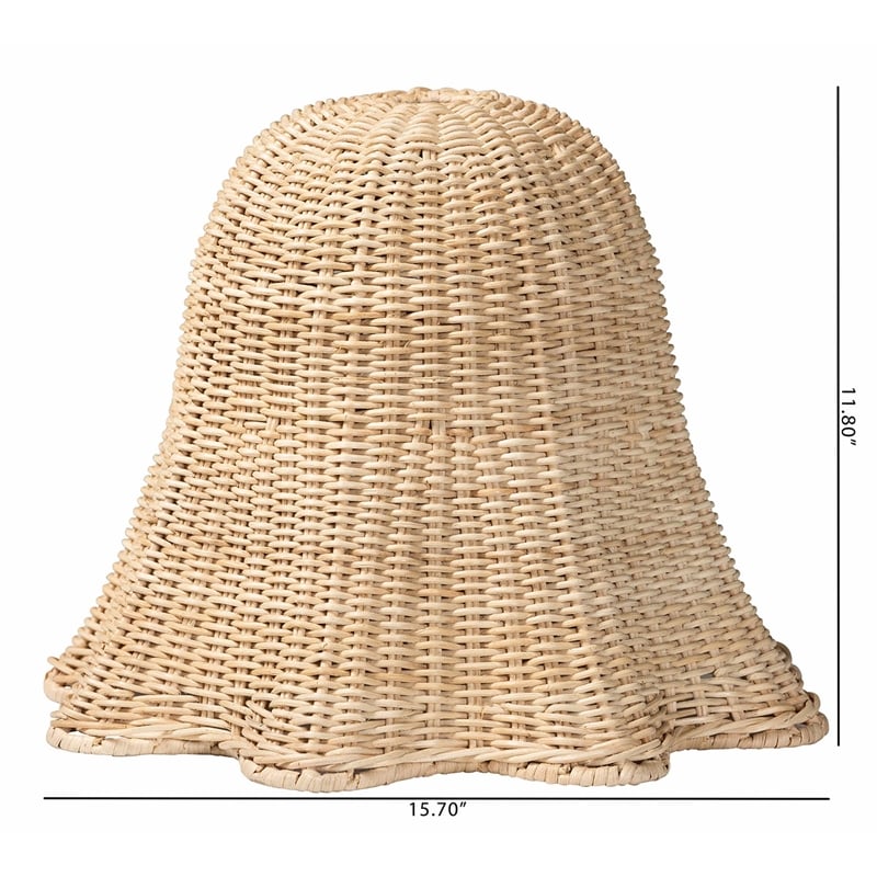 bali & pari Semira Bohemian Natural Scalloped Rattan Pendant Lampshade