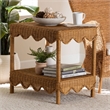 bali & pari Oteria Bohemian Light Honey Scalloped Rattan Side Table