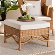 bali & pari Brooklyn Bohemian Light Honey Braided Rattan Ottoman Stool