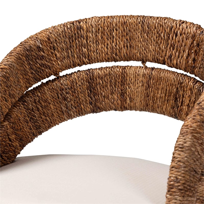 bali & pari Ubud Bohemian Natural Seagrass and Mahogany Wood Dining Chair