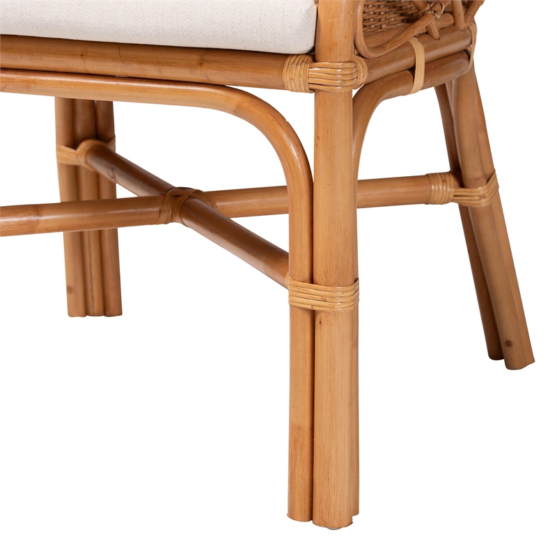 bali & pari Carolyn Bohemian Light Honey Rattan Dining Chair