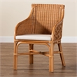 bali & pari Carolyn Bohemian Light Honey Rattan Dining Chair
