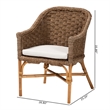 bali & pari Luis Bohemian Natural Seagrass and Rattan Arm Chair