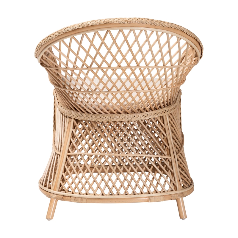 bali & pari Casilda Bohemian Natural Braided Rattan Arm Chair