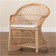 bali & pari Casilda Bohemian Natural Braided Rattan Arm Chair