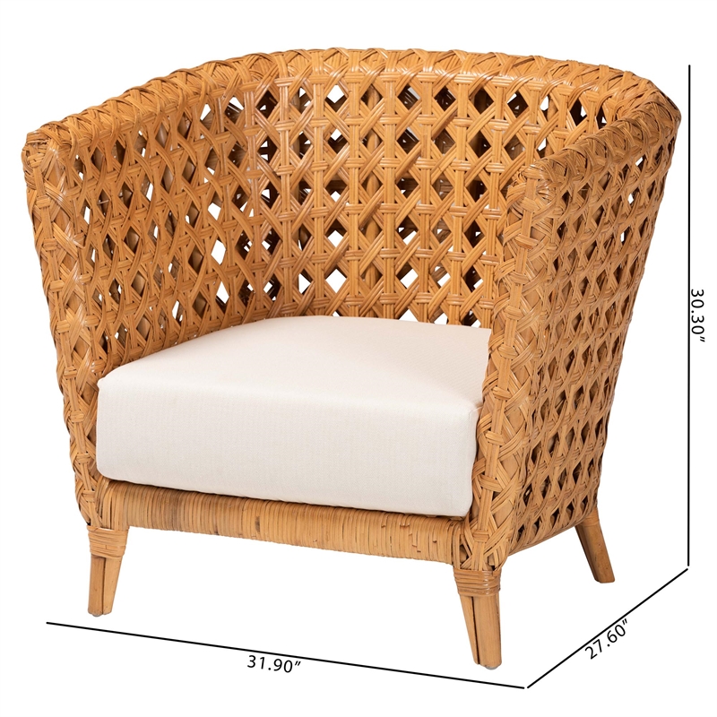 bali & pari Daiwa Bohemian Light Honey Ratan Accent Chair