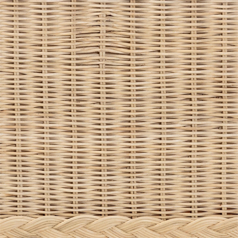 bali & pari Lanica Japandi Sun-Bleached Braided Rattan Queen Size Bed