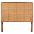 bali & pari Caspia Natural Rattan and Mahogany Wood Queen Size Headboard
