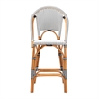 bali & pari Genica Two-Tone Black and White Weaving and Rattan Bar Stool