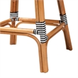 bali & pari Genica Two-Tone Black and White Weaving and Rattan Bar Stool