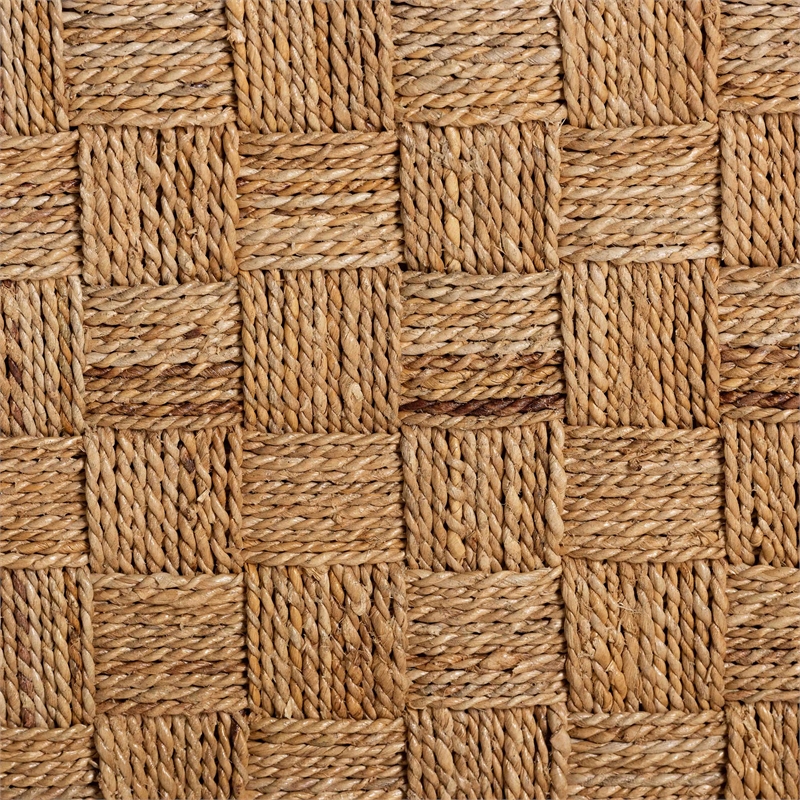 bali & pari Sabit Bohemian Seagrass and Mahogany Wood Counter Stool