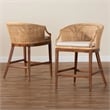 bali & pari Lumajang Light Honey Rattan and Wood 2-Piece Counter Stool Set