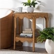 bali & pari Paisley Coastal Scallop Light Honey Rattan Console Table