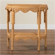 bali & pari Paisley Coastal Scallop Light Honey Rattan Console Table
