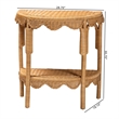 bali & pari Paisley Coastal Scallop Light Honey Rattan Console Table