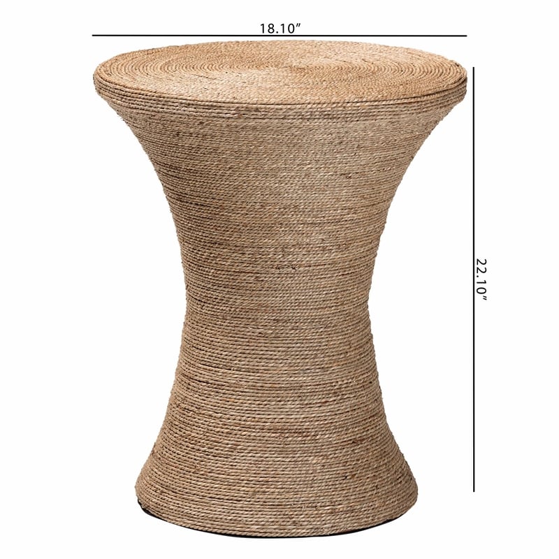 bali & pari Cady Japandi Natural Seagrass Side Table