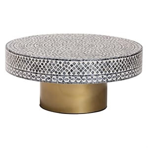 bali & pari Idra Black and White Mother of Pearl Capiz Shell Coffee Table