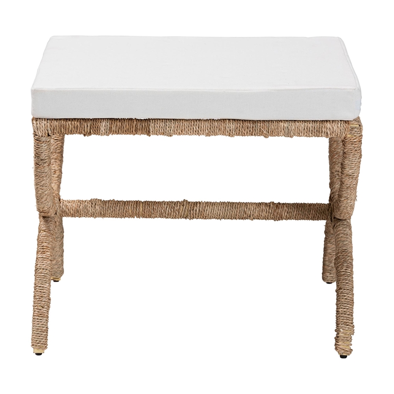 bali & pari Maliyah Japandi Natural Seagrass Ottoman
