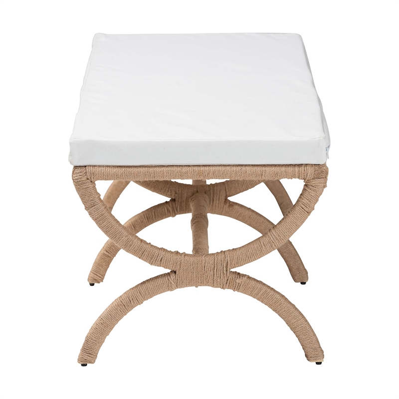 bali & pari Maliyah Japandi Natural Seagrass Accent Bench