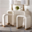 bali & pari Carlyn Beige and White Capiz Shell 3-Piece Accent Table Set