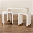 bali & pari Carlyn Beige and White Capiz Shell 3-Piece Accent Table Set