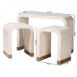 bali & pari Carlyn Beige and White Capiz Shell 3-Piece Accent Table Set