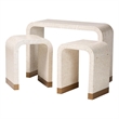 bali & pari Carlyn Beige and White Capiz Shell 3-Piece Accent Table Set