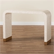 bali & pari Carlyn Beige and White Mother of Pearl Capiz Shell Console Table