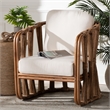 bali & pari Westham Bohemian Natural Rattan and Seagrass Arm Chair