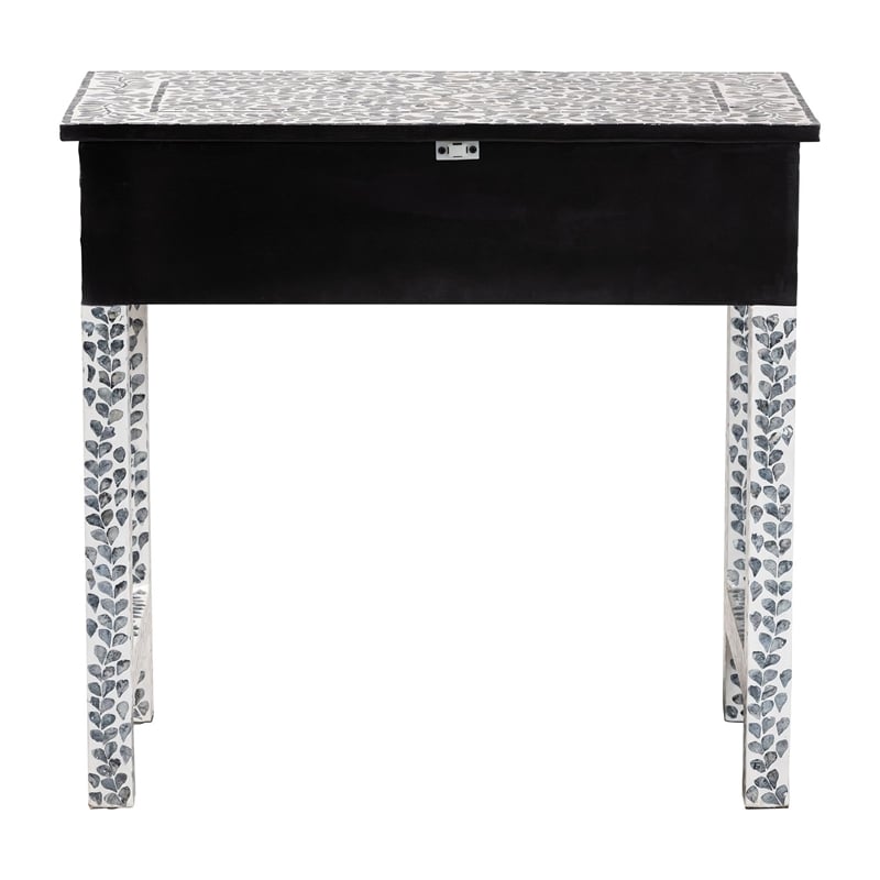 bali & pari Diata Black and White Pearl Capiz Shell 2-Drawer Console Table
