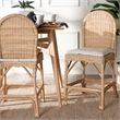bali & pari Bilu Bohemian Natural Rattan 2-Piece Counter Stool Set