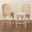 bali & pari Bilu Bohemian Natural Rattan 2-Piece Counter Stool Set