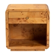 bali & pari Netra Natural Real Burl Wood 1-Drawer Nightstand
