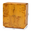 bali & pari Netra Natural Real Burl Wood Storage Cabinet