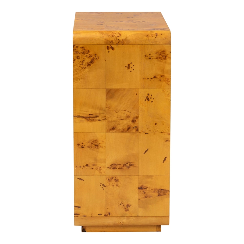 bali & pari Netra Natural Real Burl Wood Storage Cabinet