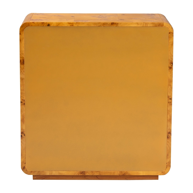 bali & pari Netra Natural Real Burl Wood Storage Cabinet