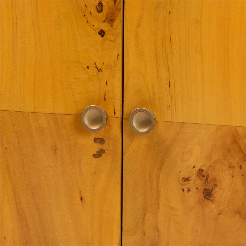 bali & pari Netra Natural Real Burl Wood Storage Cabinet
