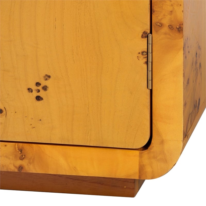 bali & pari Netra Natural Real Burl Wood Storage Cabinet