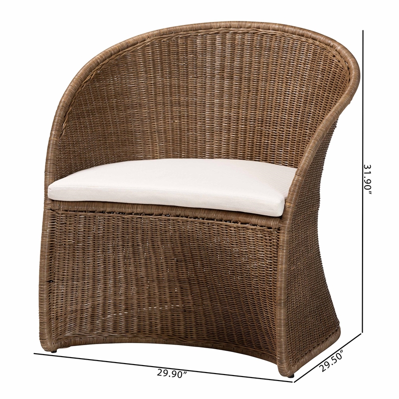 bali & pari Kintamani Bohemian Greywashed Rattan Accent Chair