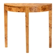 bali & pari Jihan Natural Real Burl Wood Half-Moon Console Table