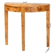 bali & pari Jihan Natural Real Burl Wood Half-Moon Console Table