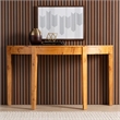 bali & pari Jihan Natural Real Burl Wood Half-Moon Large Console Table