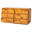 bali & pari Netra Natural Real Burl Wood 6-Drawer Dresser