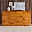 bali & pari Netra Natural Real Burl Wood 6-Drawer Dresser