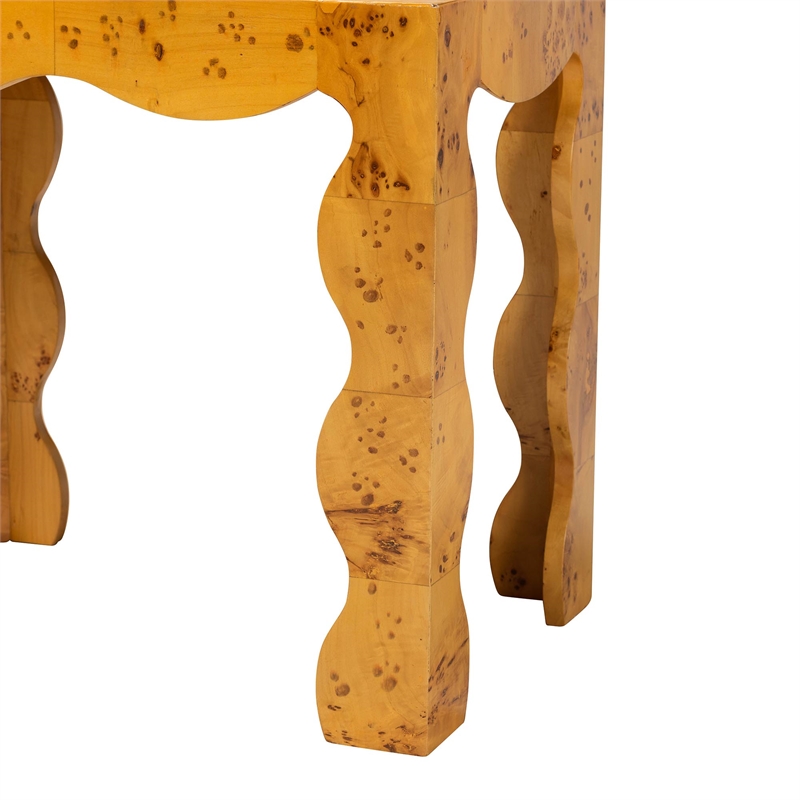 bali & pari Huxley Modern and Contemporary Natural Real Burl Wood End Table