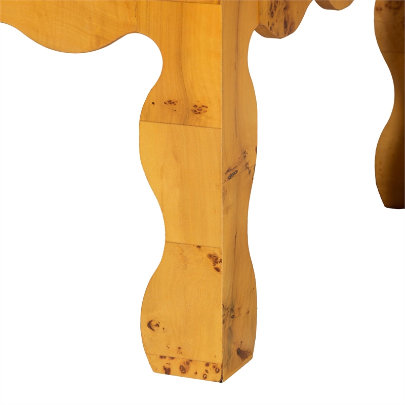bali & pari Huxley Modern and Contemporary Natural Real Burl Wood Coffee Table