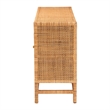 bali & pari Vivan Honey Rattan and Mahogany Wood 3-Drawer Storage Cabinet